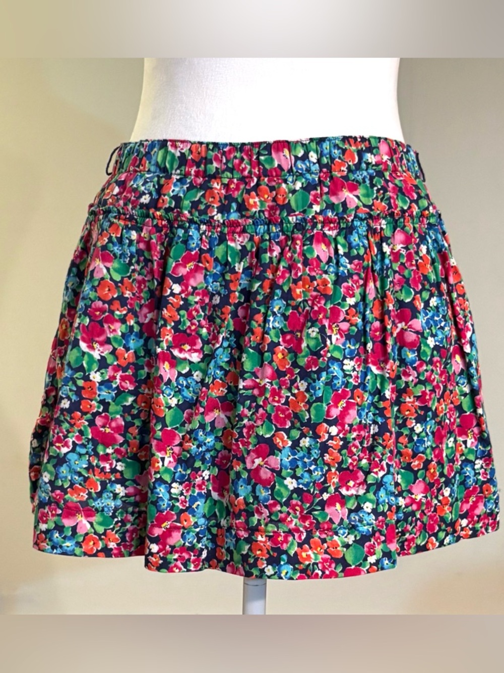 Aeropostale Floral Pleated Miniskirt, 100% Cotton, Size Small